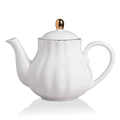 Sweejar Royal Teapot, Ceramic Tea Pot with Removable Stainless Steel Infuser, Blooming &amp; Loose Leaf Teapot - 28 Ounce(White)