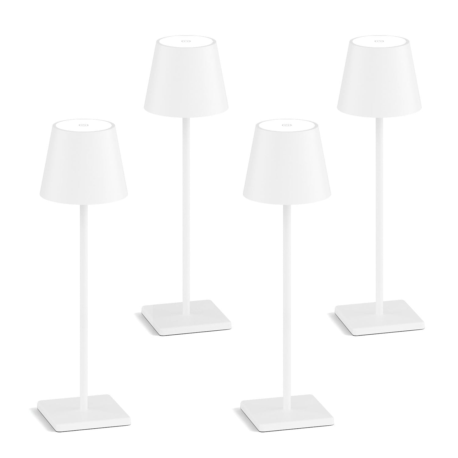 2-Pack LED Cordless Table Lamp, Rechargeable Battery Desk lamp 3W 5500mAh Battery Operated Stepless Dimming Modern Portable Table Light for Restaurant/Bedroom/Outdoor IP54 Waterproof (Off White)