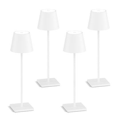 2-Pack LED Cordless Table Lamp, Rechargeable Battery Desk lamp 3W 5500mAh Battery Operated Stepless Dimming Modern Portable Table Light for Restaurant/Bedroom/Outdoor IP54 Waterproof (Off White)