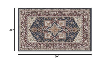 RUGGABLE Maral Heriz Washable Rug - Perfect Vintage Area Rug for Living Room Bedroom Kitchen - Pet &amp; Child Friendly - Stain &amp; Water Resistant - Creme 3&