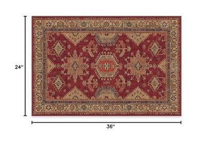 RUGGABLE – Cambria Ruby – Machine Washable Runner Rug – Pet &amp; Child Friendly – Stain &amp; Water Resistant – Non-Slip – 2.5&