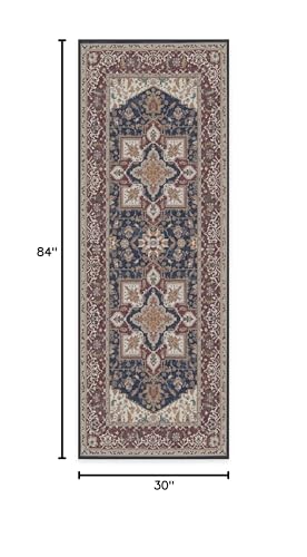RUGGABLE Maral Heriz Washable Rug - Perfect Vintage Area Rug for Living Room Bedroom Kitchen - Pet &amp; Child Friendly - Stain &amp; Water Resistant - Creme 3&