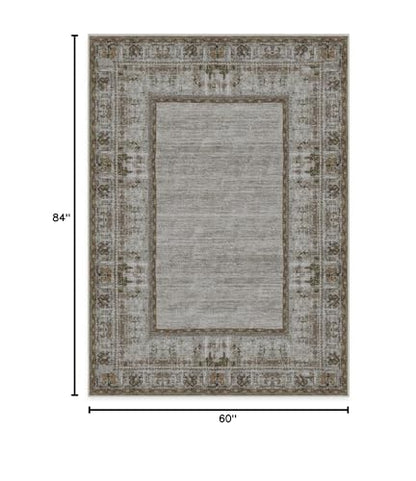 RUGGABLE Zinnia Runner Rug - Perfect Boho Washable Rug for Entryway Hallway Kitchen - Pet &amp; Child Friendly - Stain &amp; Water Resistant - Grey 2.5&