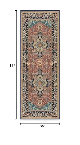 RUGGABLE Maral Heriz Washable Rug - Perfect Vintage Area Rug for Living Room Bedroom Kitchen - Pet &amp; Child Friendly - Stain &amp; Water Resistant - Creme 3&