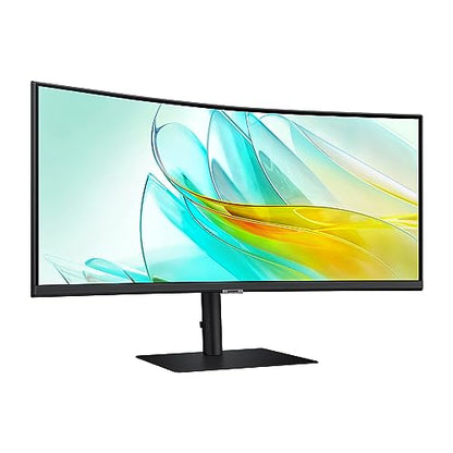 SAMSUNG 34-Inch ViewFinity S65TC Series Ultra-WQHD 1000R Curved Computer Monitor, HDR10, 100Hz, AMD FreeSync, Thunderbolt 4, Height Adjustable Stand, Built-in Speakers, Eye Care, LS34C650TANXGO, 2024