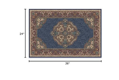 RUGGABLE Disney Traditional Mickey Mouse Washable Rug - Perfect Area Rug for Nursery Playroom Kids Room - Pet &amp; Child Friendly - Stain &amp; Water Resistant - Damask Grey 3&