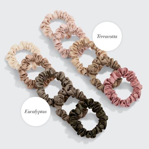 Kitsch 5 Count Velvet Hair Scrunchies for Women - Hair Ties for Thick Hair, Girls, Women, Cute Scrunchies, Soft Hair Accessories, Blush/Mauve