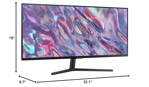 SAMSUNG 34-Inch ViewFinity S65TC Series Ultra-WQHD 1000R Curved Computer Monitor, HDR10, 100Hz, AMD FreeSync, Thunderbolt 4, Height Adjustable Stand, Built-in Speakers, Eye Care, LS34C650TANXGO, 2024
