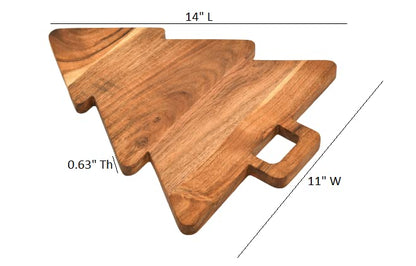Christmas Tree Shaped Wood Cutting Board for kitchen, Christmas Tree Wooden Serving Tray with Handle, Christmas Decoration Charcuterie Tree Boards 14&quot;L x 11&quot;W