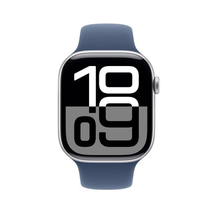 Apple Watch Series 10 [GPS 46mm] Smartwatch with Jet Black Aluminium Case with Black Sport Band. Fitness Tracker, ECG App, Always-On Retina Display, Water-Resistant