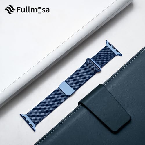 Fullmosa Compatible with Apple Watch Band 49mm 46mm 45mm 44mm 42mm 41mm 40mm 38mm Women Men, Stainless Steel Milanese Loop Replacement iWatch Bands Ultra 2/1 Series 10 9 8 7 6 5 4 3 2 1 SE