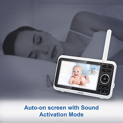 VTech VM819 Baby Monitor, 2.8” Screen, Night Vision, 2-Way Audio, Temperature Sensor and Lullabies, Secure Transmission No WiFi