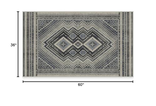 RUGGABLE Kaden Washable Rug - Perfect Vintage Area Rug for Living Room Bedroom Kitchen - Pet &amp; Child Friendly - Stain &amp; Water Resistant - Amber Red 3&