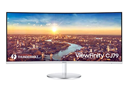 SAMSUNG 34-Inch ViewFinity S65TC Series Ultra-WQHD 1000R Curved Computer Monitor, HDR10, 100Hz, AMD FreeSync, Thunderbolt 4, Height Adjustable Stand, Built-in Speakers, Eye Care, LS34C650TANXGO, 2024