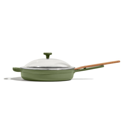 Our Place Cast Iron Always Pan | Premium Enameled, Toxin-Free Surface | 10-inch 8-in-1 Multifunctional Cookware System | Lid, Handle Covers | Heavy Duty Skillet | Oven &amp; High Heat Safe | Sage