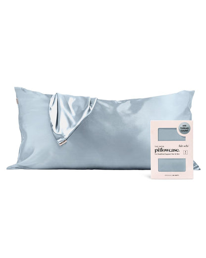 Kitsch Satin Pillowcase with Zipper for Hair &amp; Skin, Softer Than Silk Pillow Cases Queen, Smooth Pillow Covers, Machine Washable, Wrinkle-Free, Cooling Satin Pillow Cases Standard Size 19&quot;x26&quot;, Ivory