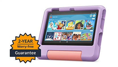 Amazon Fire 7 Kids tablet, ages 3-7. Top-selling 7&quot; kids tablet on Amazon - 2022 | ad-free content with parental controls included, 10-hr battery, 16 GB, Purple