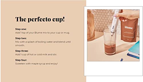 Blume Rose London Fog Latte with Zero Sugar or Caffeine - Certified Organic, Vegan and Gluten-Free - Tart Cherry &amp; Rosehips blend rich Antioxidant &amp; Vitamin to Ease Bloating and Boost Your Natural Glow - 30 Servings