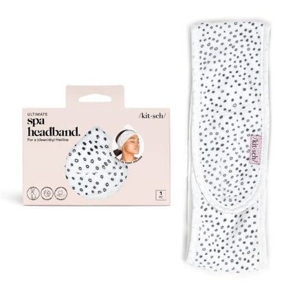 Kitsch Spa Multifunctional Microfiber Headband - Facial Skincare and Hair Band for Makeup Application, Face Washing | Micro Dot Design