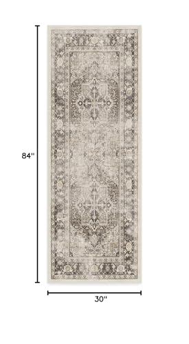 RUGGABLE Kamran Washable Rug - Perfect Vintage Area Rug for Living Room Bedroom Kitchen - Pet &amp; Child Friendly - Stain &amp; Water Resistant - Hazel 5&