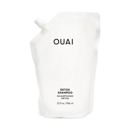 OUAI Detox Shampoo - Clarifying Shampoo for Build Up, Dirt, Oil, Product and Hard Water - Apple Cider Vinegar &amp; Keratin for Clean, Refreshed Hair - Sulfate-Free Hair Care (10 oz)