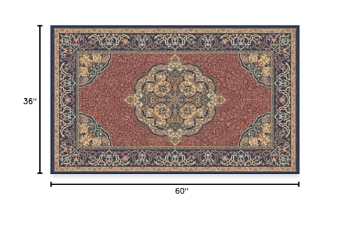 RUGGABLE Disney Traditional Mickey Mouse Washable Rug - Perfect Area Rug for Nursery Playroom Kids Room - Pet &amp; Child Friendly - Stain &amp; Water Resistant - Damask Grey 3&