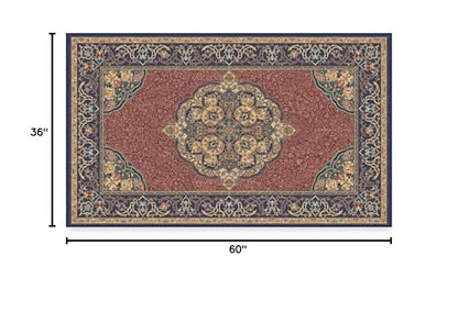 RUGGABLE Disney Traditional Mickey Mouse Washable Rug - Perfect Area Rug for Nursery Playroom Kids Room - Pet &amp; Child Friendly - Stain &amp; Water Resistant - Damask Grey 3&