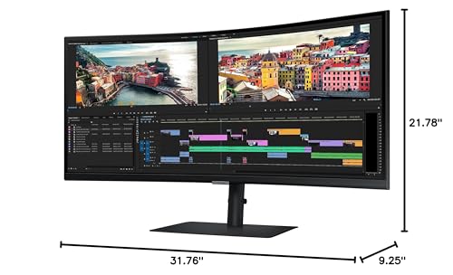SAMSUNG 34-Inch ViewFinity S65TC Series Ultra-WQHD 1000R Curved Computer Monitor, HDR10, 100Hz, AMD FreeSync, Thunderbolt 4, Height Adjustable Stand, Built-in Speakers, Eye Care, LS34C650TANXGO, 2024
