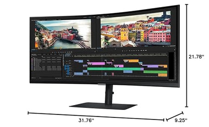 SAMSUNG 34-Inch ViewFinity S65TC Series Ultra-WQHD 1000R Curved Computer Monitor, HDR10, 100Hz, AMD FreeSync, Thunderbolt 4, Height Adjustable Stand, Built-in Speakers, Eye Care, LS34C650TANXGO, 2024
