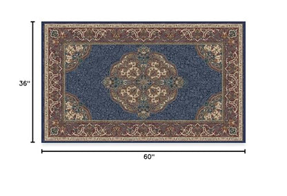 RUGGABLE Disney Traditional Mickey Mouse Washable Rug - Perfect Area Rug for Nursery Playroom Kids Room - Pet &amp; Child Friendly - Stain &amp; Water Resistant - Damask Grey 3&