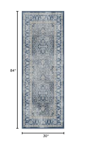 RUGGABLE Kamran Washable Rug - Perfect Vintage Area Rug for Living Room Bedroom Kitchen - Pet &amp; Child Friendly - Stain &amp; Water Resistant - Hazel 5&