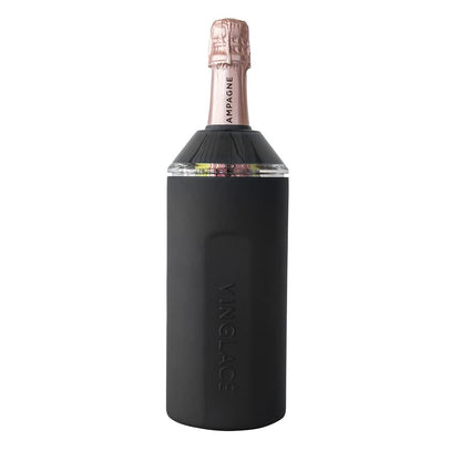 Vinglacé Wine Bottle Chiller- Portable Champagne Insulator- Stainless Steel Wine Cooler Sleeve, White