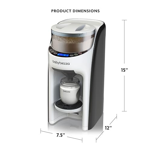 Baby Brezza New and Improved Formula Pro Advanced Formula Dispenser Machine - Automatically Mix a Warm Formula Bottle Instantly - Easily Make Bottle with Automatic Powder Blending, Charcoal