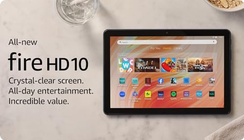 Amazon Fire HD 10 tablet (newest model) built for relaxation, 10.1&quot; vibrant Full HD screen, octa-core processor, 3 GB RAM, 32 GB, Ocean