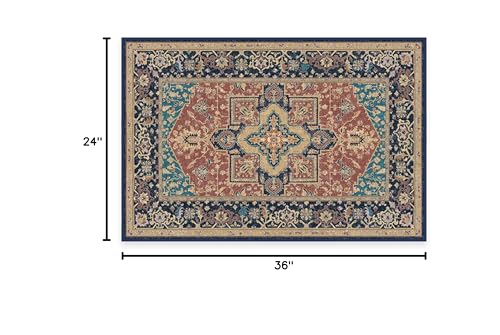 RUGGABLE Maral Heriz Washable Rug - Perfect Vintage Area Rug for Living Room Bedroom Kitchen - Pet &amp; Child Friendly - Stain &amp; Water Resistant - Creme 3&