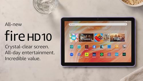 Amazon Fire HD 10 tablet (newest model) built for relaxation, 10.1&quot; vibrant Full HD screen, octa-core processor, 3 GB RAM, 32 GB, Ocean