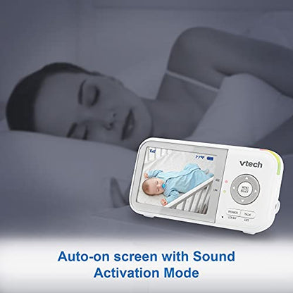 VTech VM819 Baby Monitor, 2.8” Screen, Night Vision, 2-Way Audio, Temperature Sensor and Lullabies, Secure Transmission No WiFi
