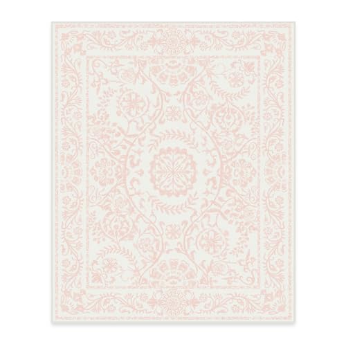 RUGGABLE Washable 2x3 Area Rug, Delphina Delft Blue, Premium Vintage Rugs for Living Room, Bedroom, Kitchen, Office, Classroom with Gripper Non Slip Pad