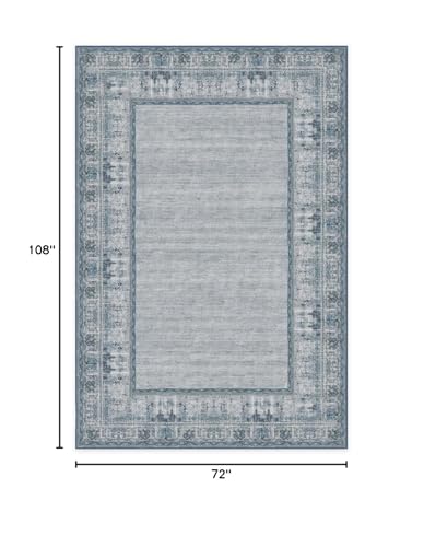 RUGGABLE Zinnia Runner Rug - Perfect Boho Washable Rug for Entryway Hallway Kitchen - Pet &amp; Child Friendly - Stain &amp; Water Resistant - Grey 2.5&