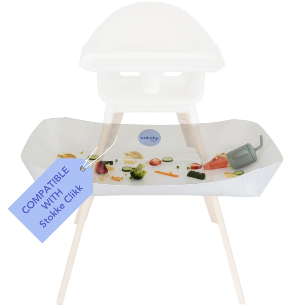 CATCHY - Food Catcher - Compatible with Stokke Clikk High Chair - Highchair Sold SEPARATELY - Baby &amp; Toddler Food &amp; Mess Catcher - Under High Chair Accessory - Baby Feeding Essentials