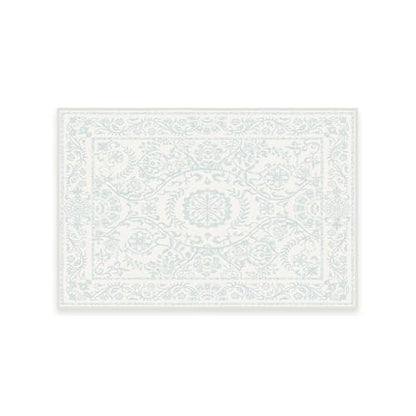 RUGGABLE Washable 2x3 Area Rug, Delphina Delft Blue, Premium Vintage Rugs for Living Room, Bedroom, Kitchen, Office, Classroom with Gripper Non Slip Pad