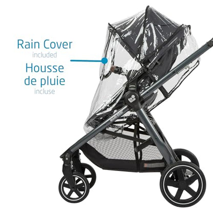 Maxi-Cosi Zelia Max 5-in-1 Modular Travel System, Carraige mode, Reversible toddler seat, Use from birth, Mico infant car seat (included), Polished Pebble