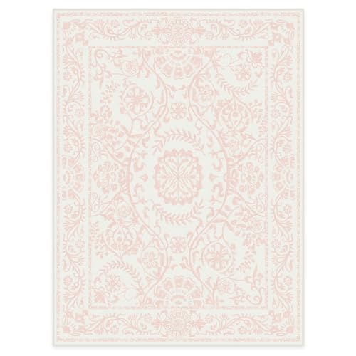 RUGGABLE Washable 2x3 Area Rug, Delphina Delft Blue, Premium Vintage Rugs for Living Room, Bedroom, Kitchen, Office, Classroom with Gripper Non Slip Pad