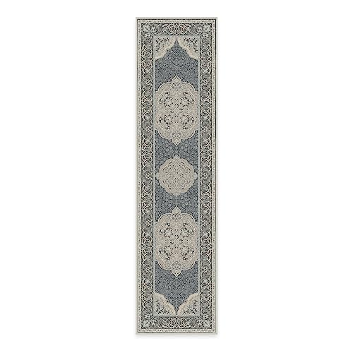 RUGGABLE Disney Traditional Mickey Mouse Washable Rug - Perfect Area Rug for Nursery Playroom Kids Room - Pet &amp; Child Friendly - Stain &amp; Water Resistant - Damask Grey 3&