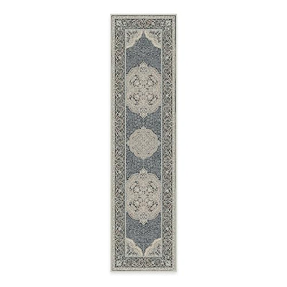 RUGGABLE Disney Traditional Mickey Mouse Washable Rug - Perfect Area Rug for Nursery Playroom Kids Room - Pet &amp; Child Friendly - Stain &amp; Water Resistant - Damask Grey 3&
