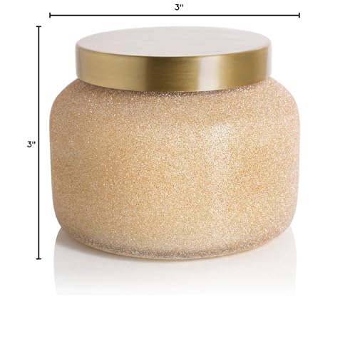 Capri Blue Tinsel &amp; Spice Holiday Candle - Signature Glam Jar Candle - Juniper Berry, Cinnamon &amp; Vanilla Scented Candles - Soy Wax Blend - Christmas Decor - Maroon Glitter Candle Holder (19 oz)