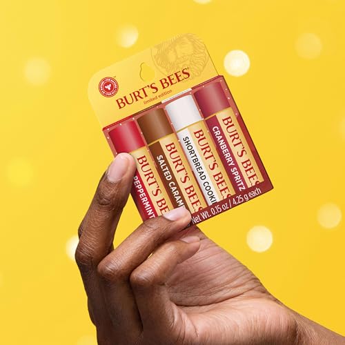 Burt’s Bees Christmas Gifts, 4 Lip Balm Stocking Stuffers Products, Beeswax Bounty Classic Set - Original Beeswax Moisturizing Lip Balm (4-Pack)