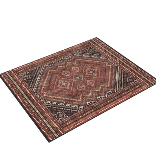 RUGGABLE Kaden Washable Rug - Perfect Vintage Area Rug for Living Room Bedroom Kitchen - Pet &amp; Child Friendly - Stain &amp; Water Resistant - Amber Red 3&