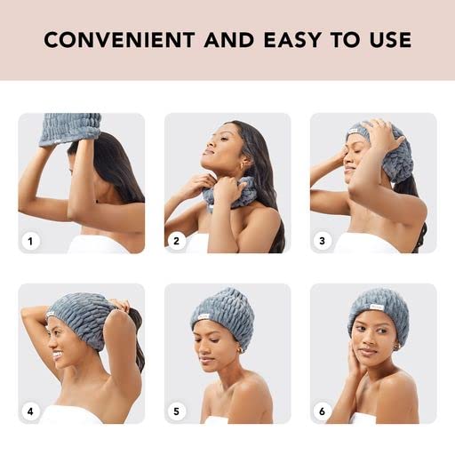 Kitsch Spa Extra Wide Facial Headband - Multipurpose Skincare Spa Headband for Washing Face - Makeup Headband &amp; Skincare Headband for Women - Hair Band Ideal for Face Wash (Misty Blue)