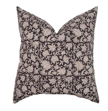 Pillow Cover 100% Linen 20 x 20 inches Double Sided Block Print with Zipper for Easy Removal Home Decor Shabby Chic Farmhouse Neutral Decorative Sofa Couch Accent (Plaid White Grey)